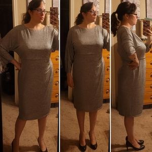 Adrianna Papell Silver Midi Dress